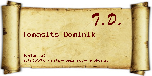 Tomasits Dominik névjegykártya